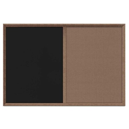 United Visual Products Enclosed Corkboard, 1 Door, 24"x36", 4" Fra UV3422-BRONZE-RUBBER